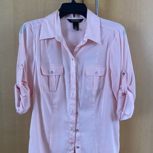 WHBM blouse, light pink, size 2